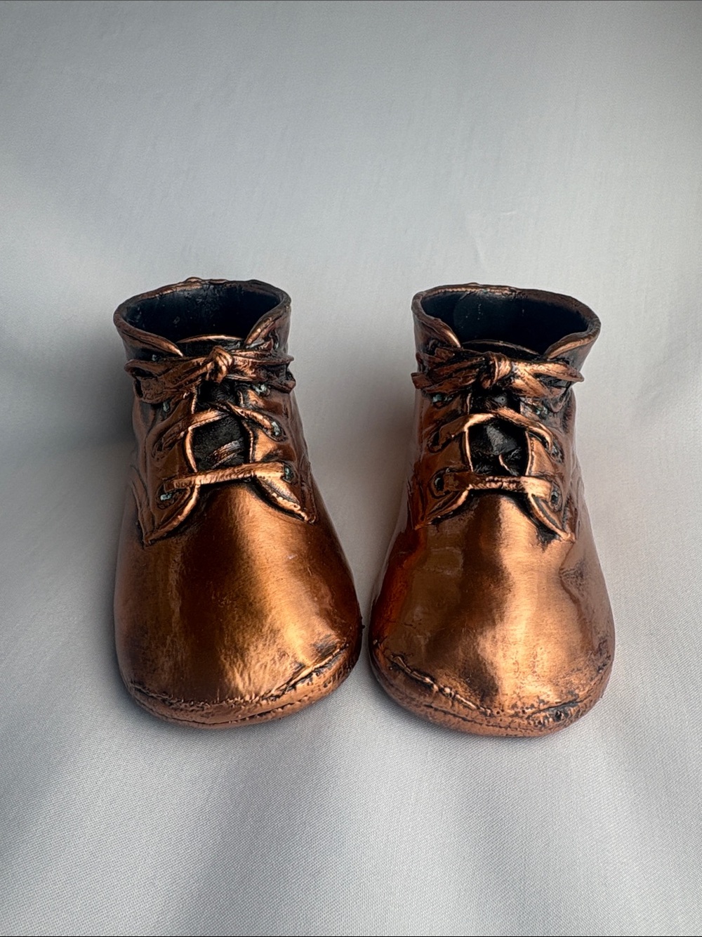 Vintage Bronzed Baby Shoes Pair | Nursery Shelf Decor